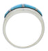 Southwestern Turquoise Opal Silver Ring Size 7-3/4 EX51048